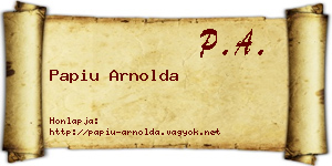 Papiu Arnolda névjegykártya